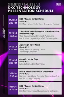 siemens realize live dxc presentation schedule